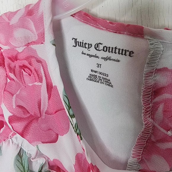 Juicy Couture Floral Pink White Blouse Sz 3T - Picture 6 of 9